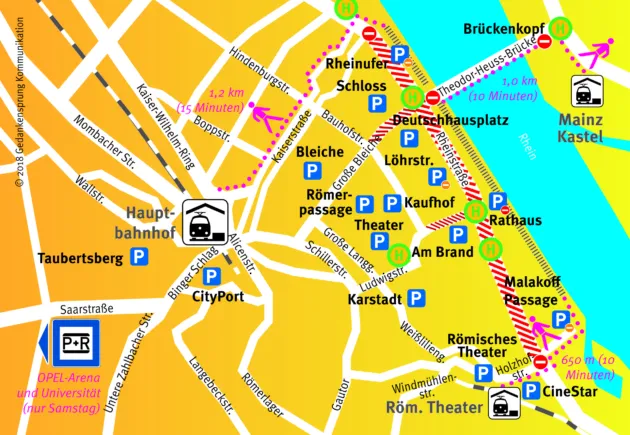 Mainzer Sommerlichter 2018: Verstärktes ÖPNV-Angebot, Straßensperrungen und Umleitungen am Samstagabend