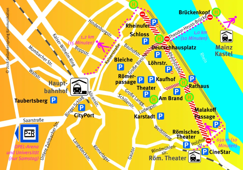 Mainzer Sommerlichter 2018: Verstärktes ÖPNV-Angebot, Straßensperrungen und Umleitungen am Samstagabend